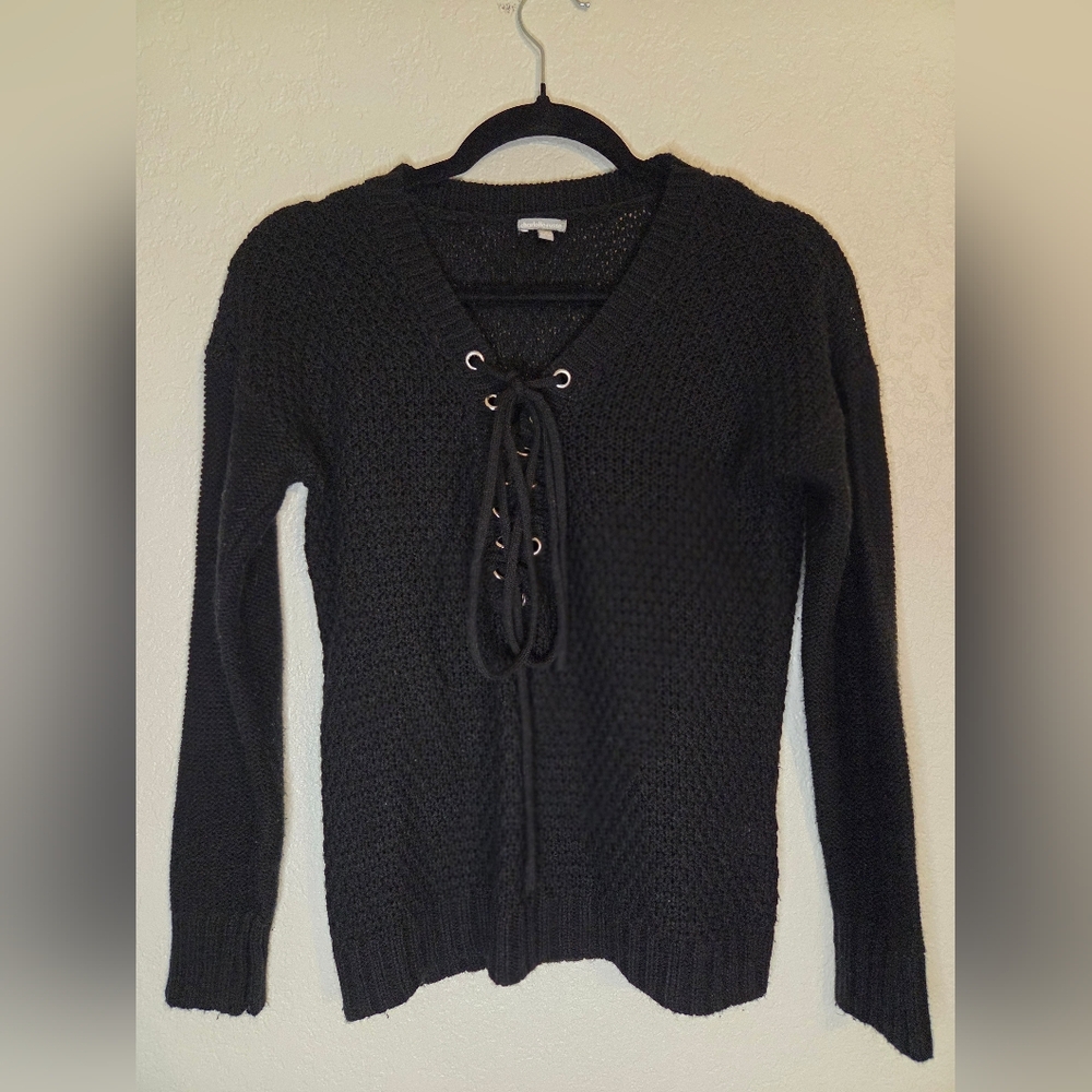 Charlotte Russe Black V-Neck Sweater